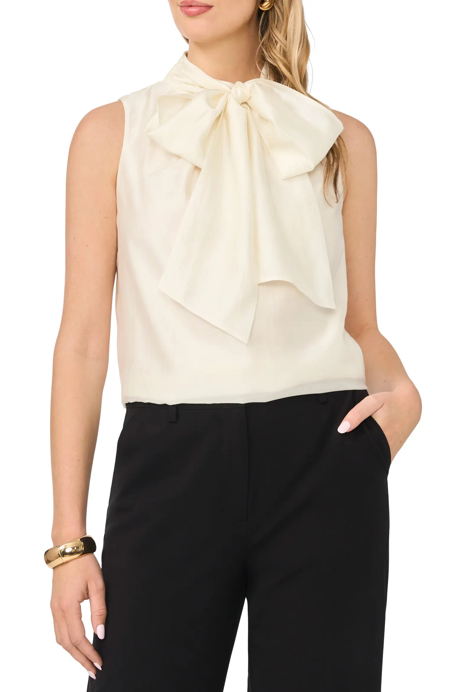 Tie Neck Sleeveless Top (Women) | Nordstrom | Nordstrom