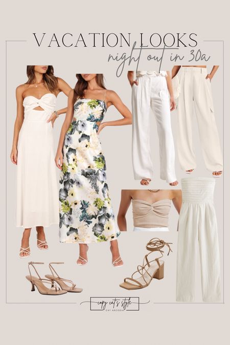 What I wore in 30a, vacation looks, night out outfits, travel style, summer dresses, linen pants, white jumpsuit, floral dress 

#LTKOver40 #LTKTravel #LTKStyleTip