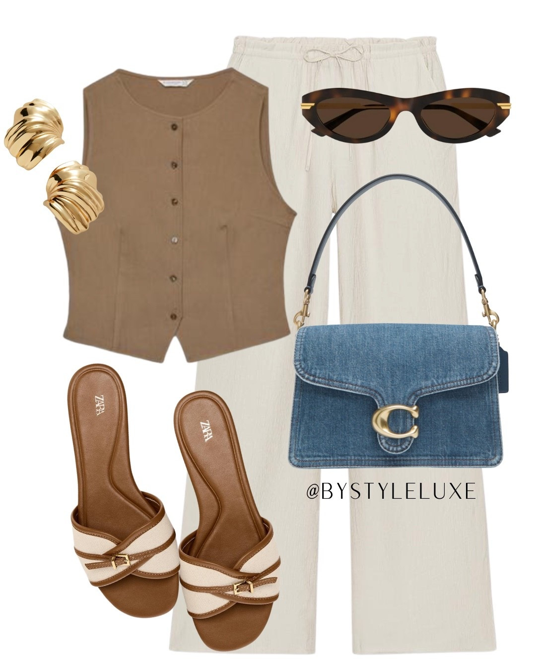 SUNDAY LOOK - styling these staple drawstring trousers with a brown textured waistcoat which is in the sale. Love these brown sandals to complement the outfit 

#summeroutfit #holidayoutfit #summersandals 

#LTKstyletip #LTKsummer #LTKshoes
