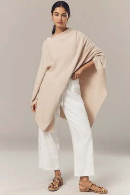 Flat White Lightweight Poncho Sweater | Anthropologie (US)