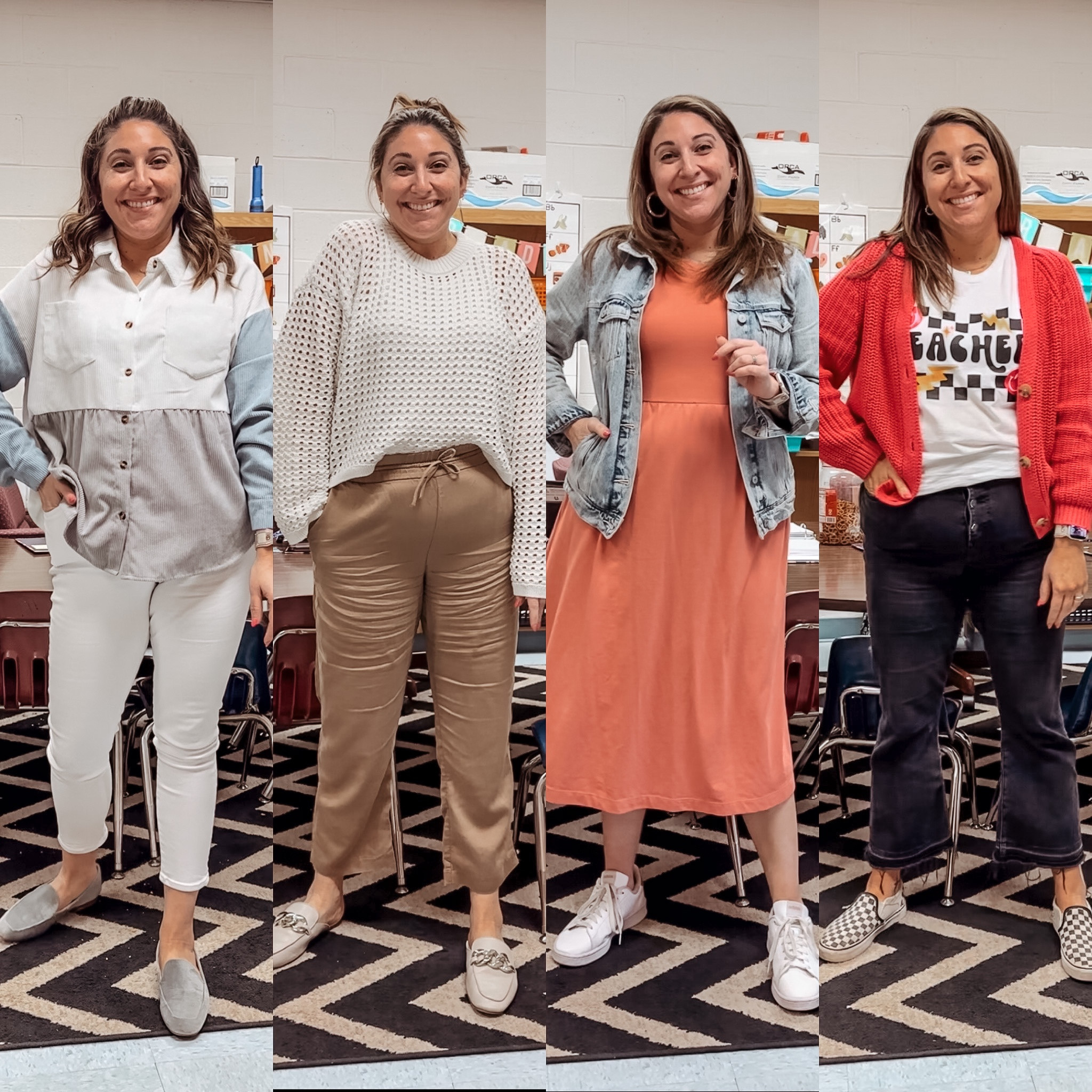 Teacher ootd of the week - sizing from left to right
Top L / jeans 14 / sweater L / pants L / dress L / jacket L / tee L / sweater L / jeans 14 / all shoes tts 

#LTKworkwear #LTKcurves #LTKstyletip