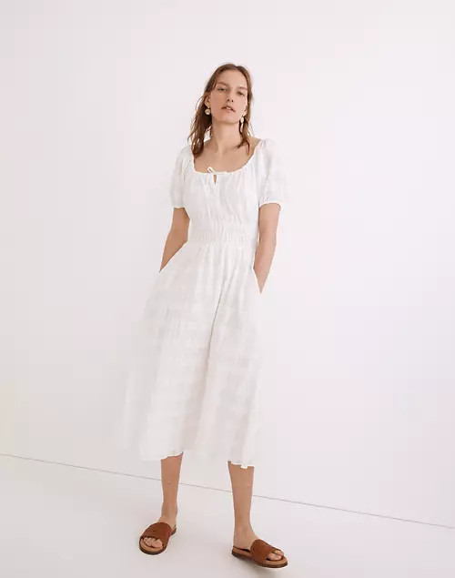 Sophia Midi Dress in Seersucker Check | Madewell