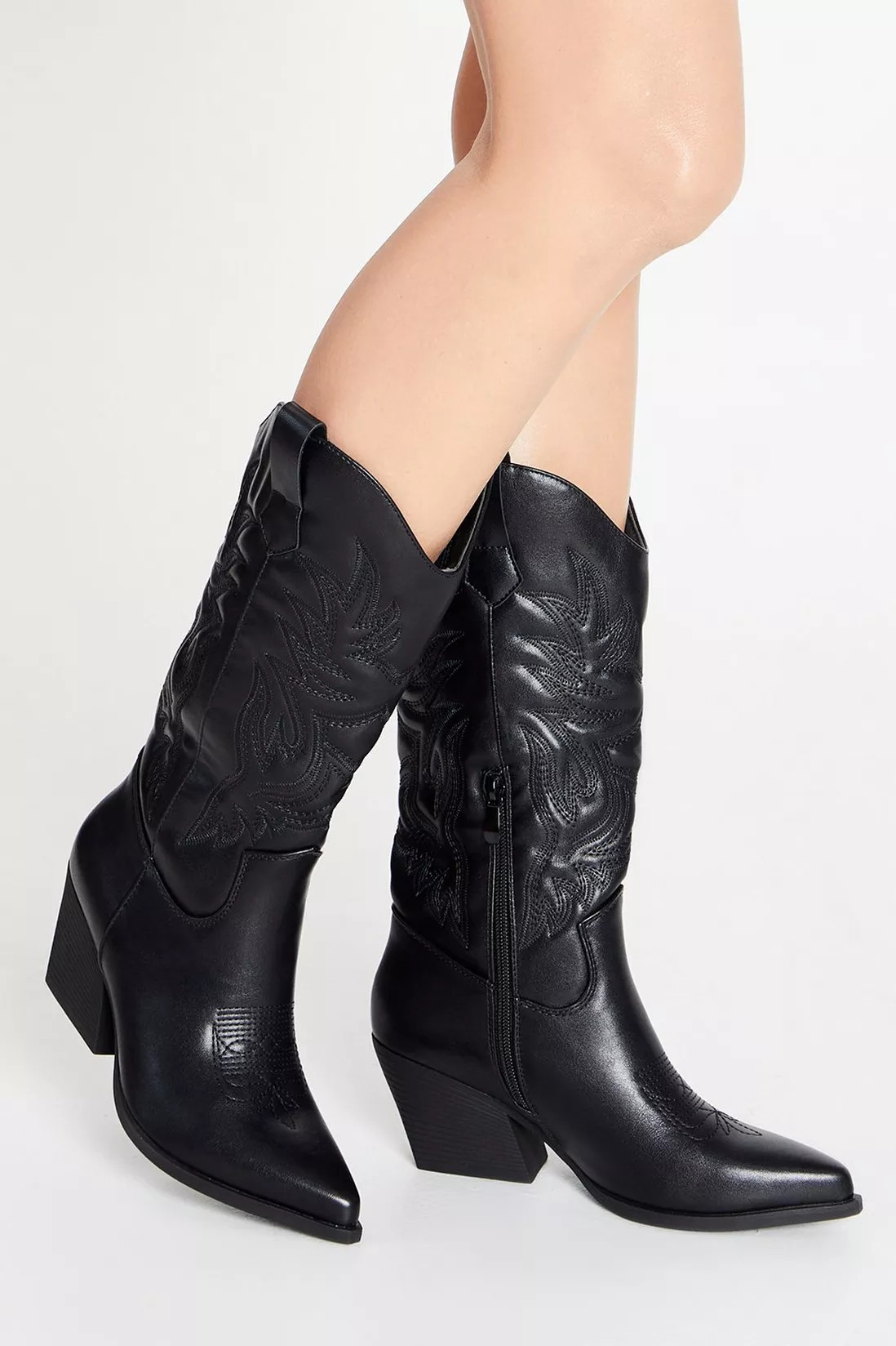 Boots | Jolene Embroidered Western Calf Cowboy Boots | Oasis | Warehouse UK & IE