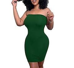 Mokoru Women's Casual Basic Bodycon Tube Top Sexy Strapless Club Party Mini Dress | Amazon (US)
