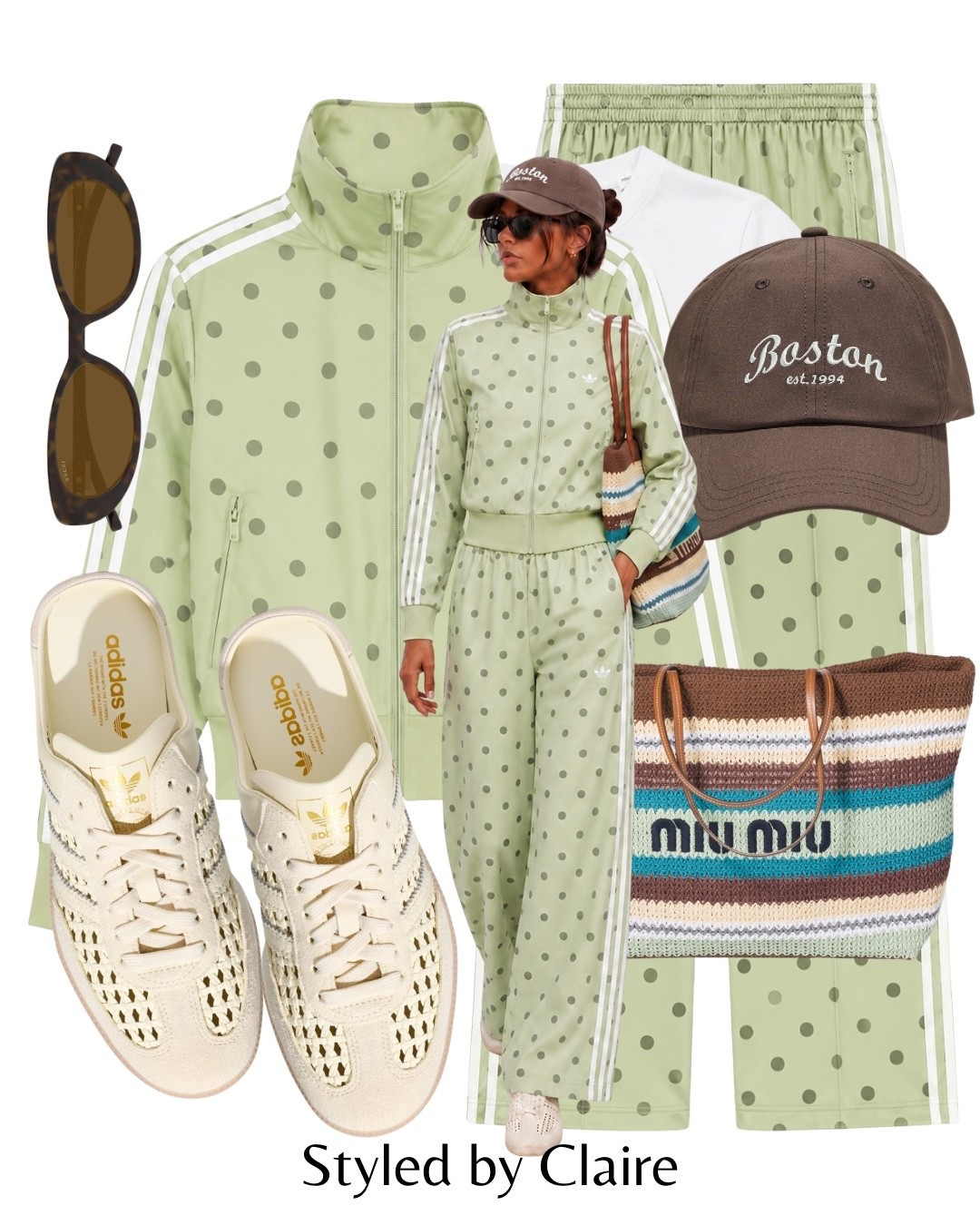 SATIN POLKA DOT SET🧚🏼
Airport outfit adidas lime green samba og mules raffia miu miu tote bag cap

#LTKsummer #LTKstyletip #LTKshoes