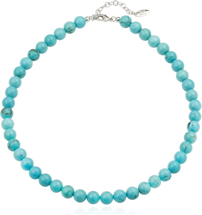 Handmade Beaded Gemstone Round Beads Choker Necklace for Women | Strand Necklace | Amazon (US)