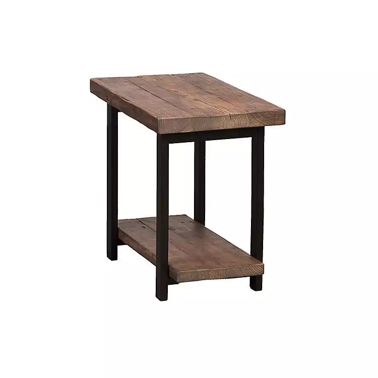 Brown Pine Wood and Metal Accent Table | Kirkland's Home