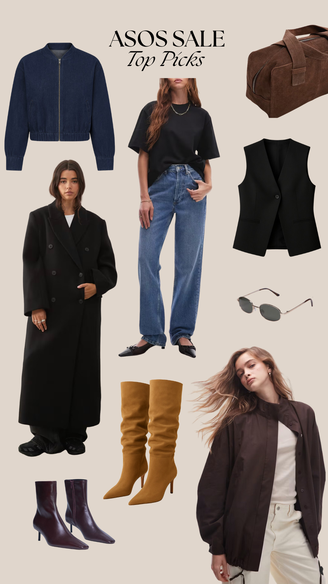 Autumn, Cozy, Wool, Slouch, Heels, Jeans, Denim, Funnel, Sleeveless, Sunglasses, Bowler, ASOS 

 #LTKuk #LTKautumn #LTKsale