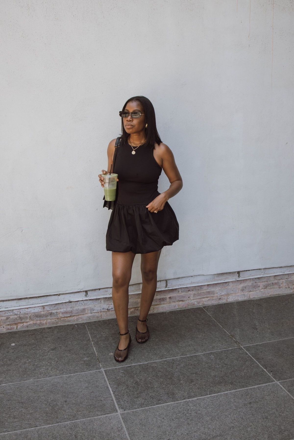 Bubble dress
Black mesh flats 

#LTKPetite #LTKBeauty #LTKTravel