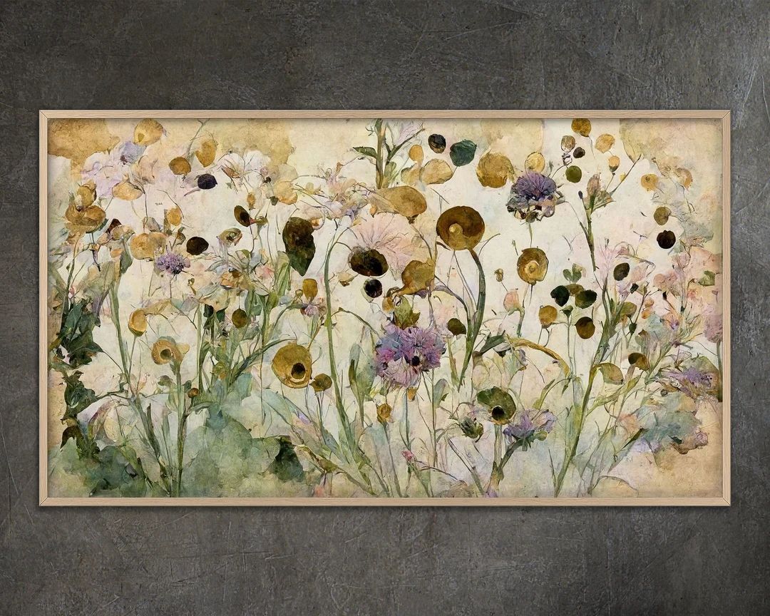 Samsung Frame TV art, Wildflower Watercolor Painting Floral Samsung Frame TV Flowers Art Home and... | Etsy (US)
