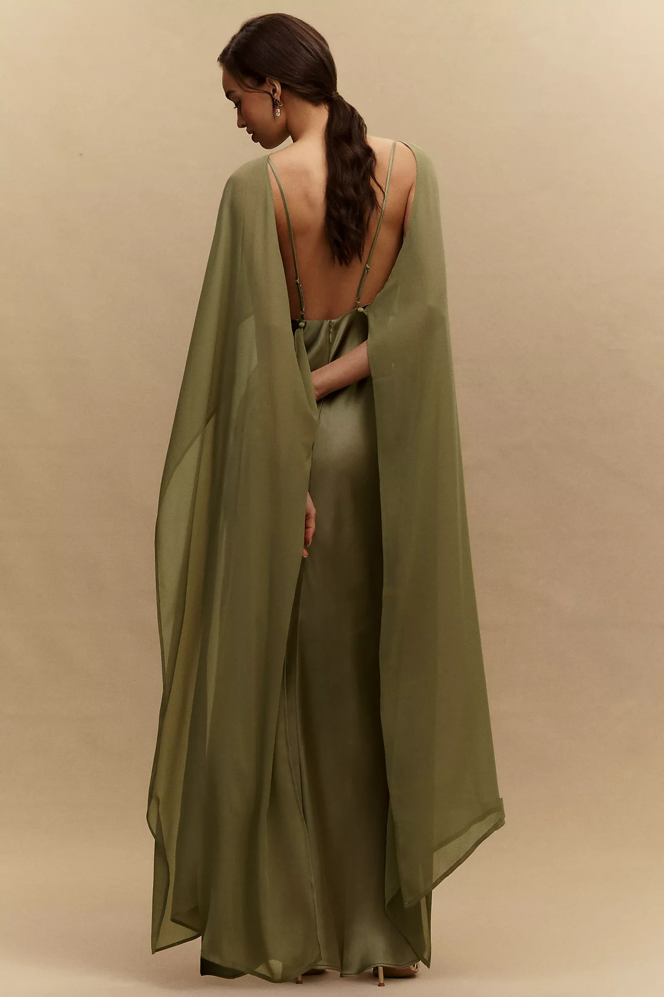 BHLDN Chiffon Cape Maxi Dress | Anthropologie (US)