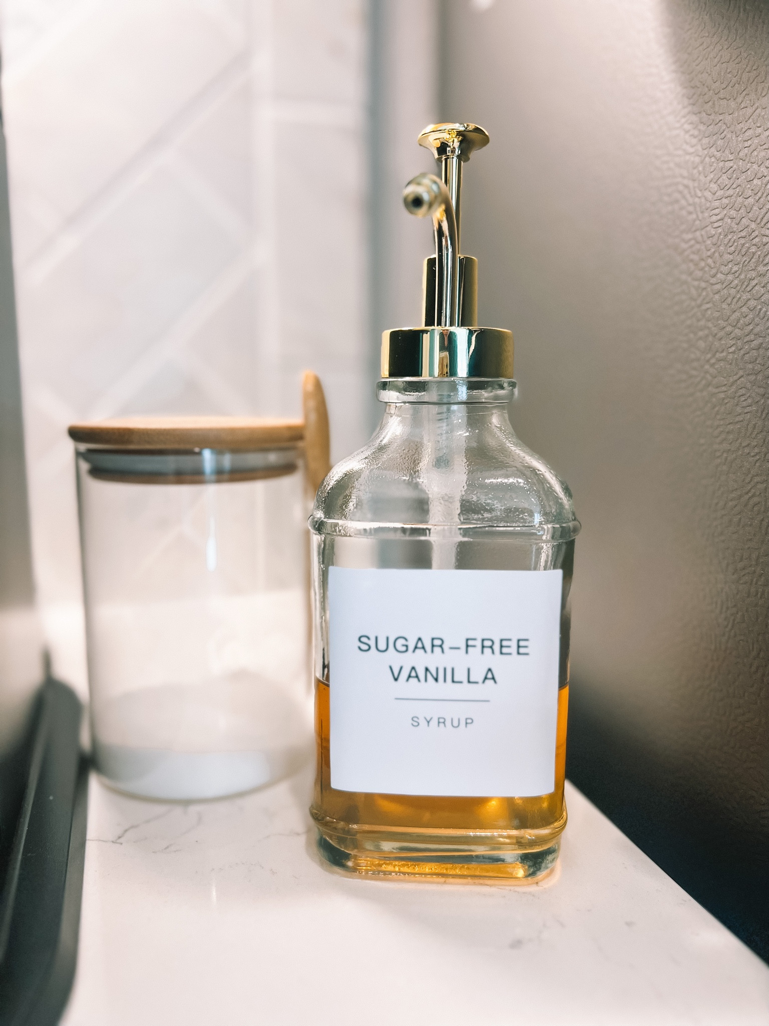 Coffee syrup dispenser and labels I bought 

#LTKunder50 #LTKhome