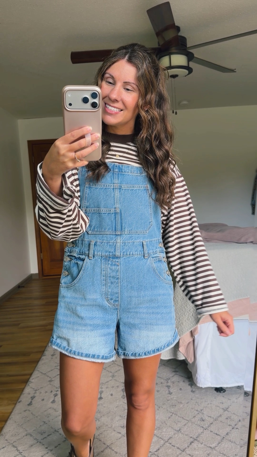 small in my striped long sleeve shirt and xs in my denim short overalls and 36 in my birkenstock sandals 🤎

#LTKPetite #LTKSeasonal #LTKootd