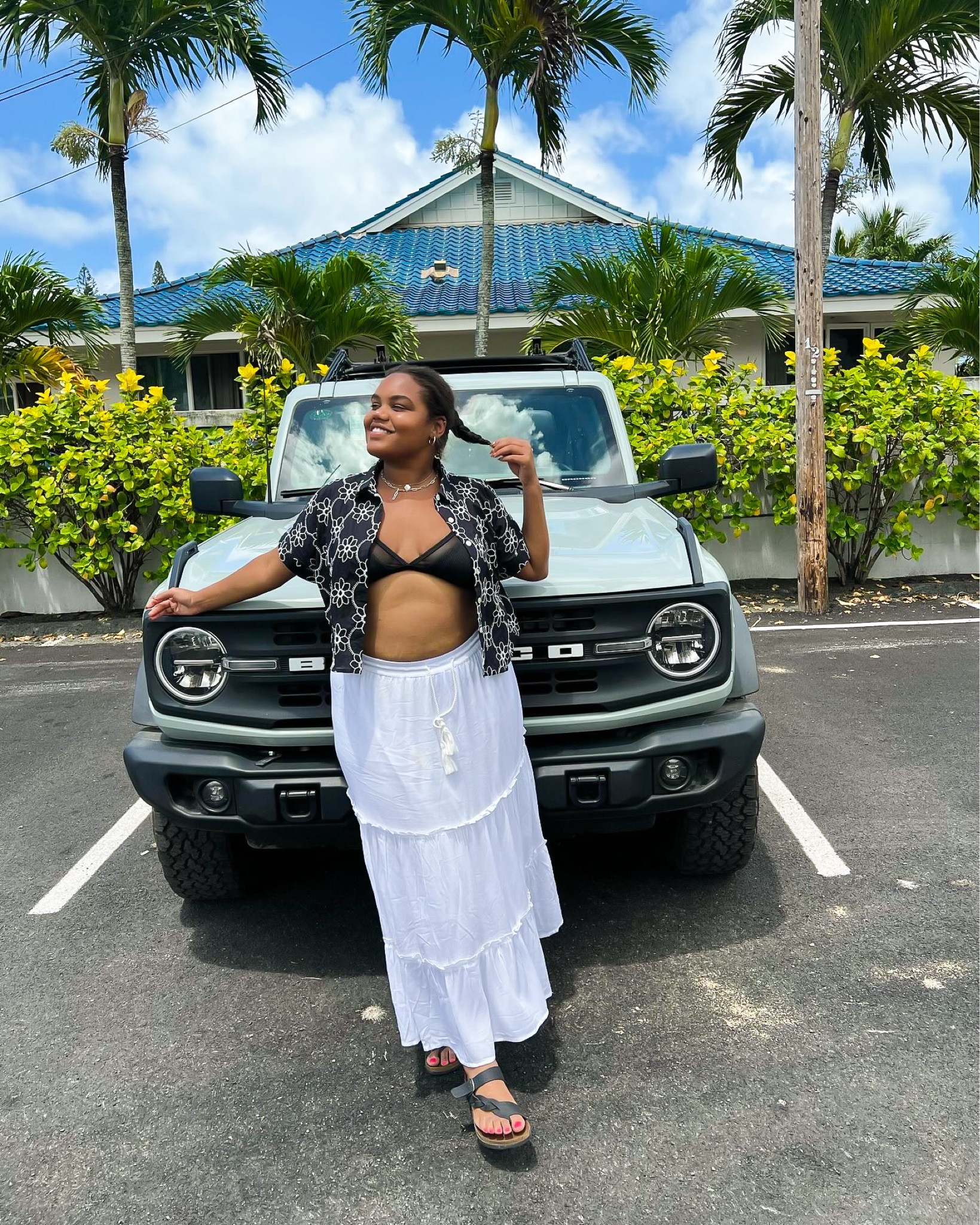 Summer casual beach outfit. 
Skirt - Amazon XL 
Shirt - asos * sold out 
Bikini- target 
Bronco - priceless! 

#LTKPlusSize #LTKSaleAlert #LTKStyleTip