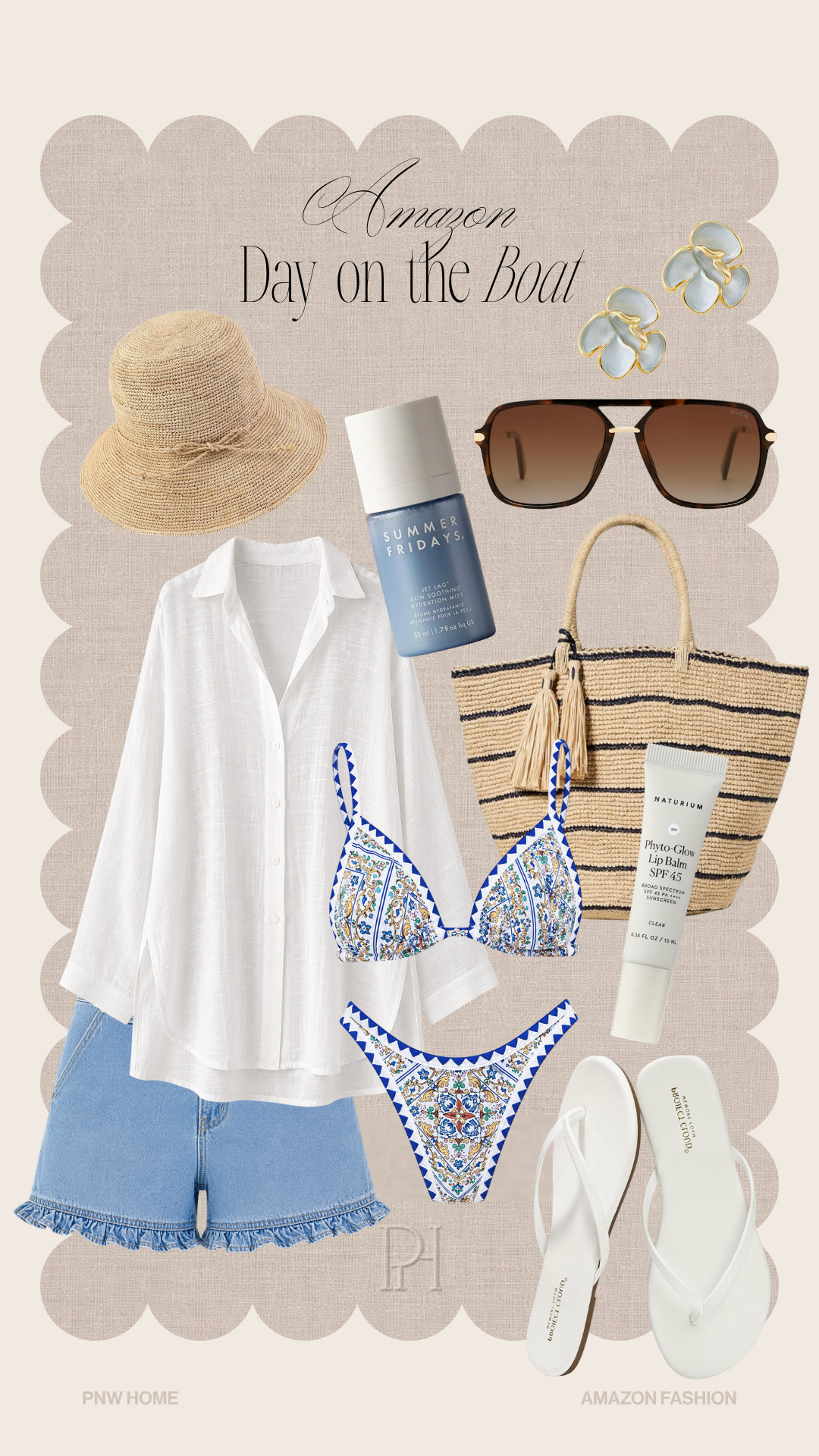 Amazon finds I'm loving for days out on the boat this summer!

summer fashion, summer style, summer looks, summer outfit, vacation looks, vacation style, vacation outfit, resort wear, blue bikini, swimwear, swimsuit, bathing suit, white cover up, beach coverup, swim coverup, ruffled shorts, blue shorts, denim shorts, jeans shorts, jean shorts, sunglasses, sun hat, bucket hat, lip balm, sunscreen, skincare, hydrating mist, blue earrings, flower earrings, stud earrings, floral earrings, white flip flops, sandals, beachwear, lake looks, summer footwear, summer shoes 

 #LTKgrwm #LTKootd #LTKSwim
