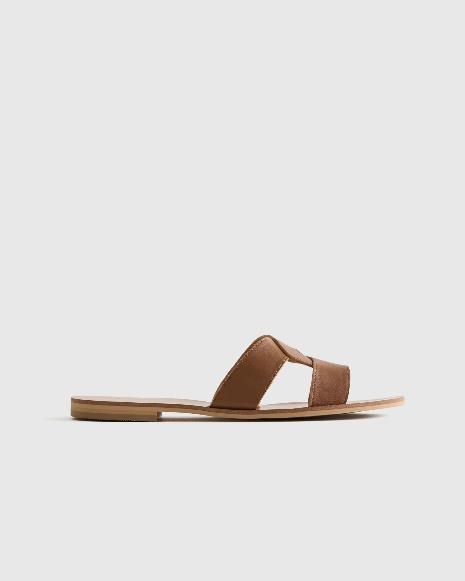 Women's Italian Leather Cutout Slide Sandal | Quince