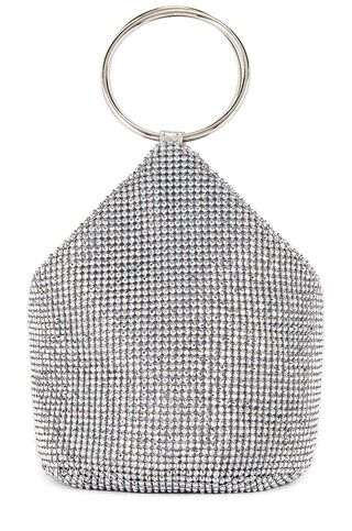olga berg Ellie Crystal Mesh Ring Handle Bag in Silver from Revolve.com | Revolve Clothing (Global)