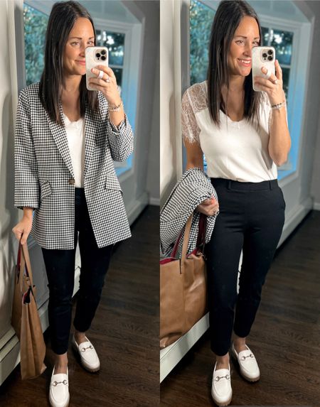 Workwear/teacher outfit 👩🏻‍🏫 with my fav blazer & pull on pants! 

Small in blazer, white top & size 4 in pants. Shoes tts. 

#LTKunder50 #LTKworkwear #LTKFind