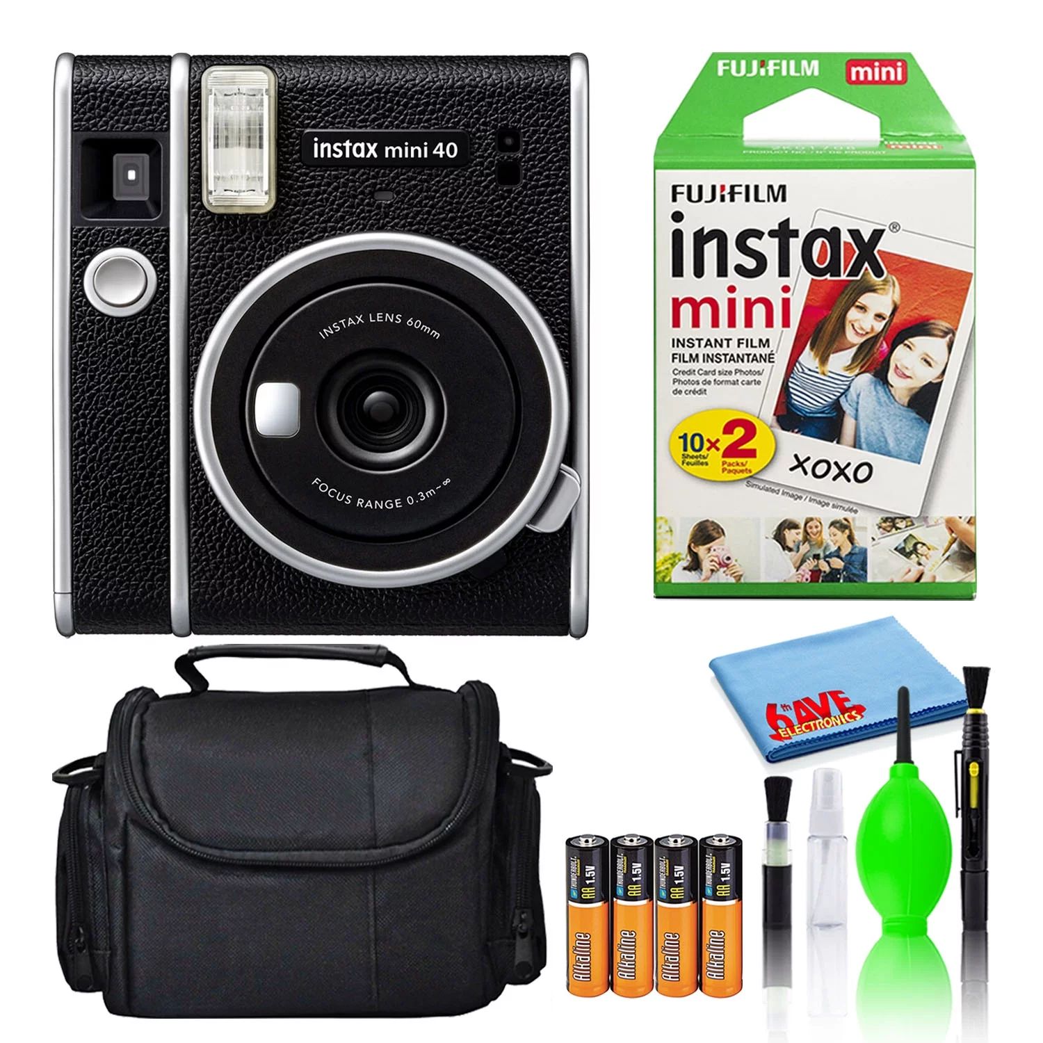 Fujifilm Instax Mini 40 Instant Film Camera with 20-Films + Bag + 4-Batteries | Walmart (US)