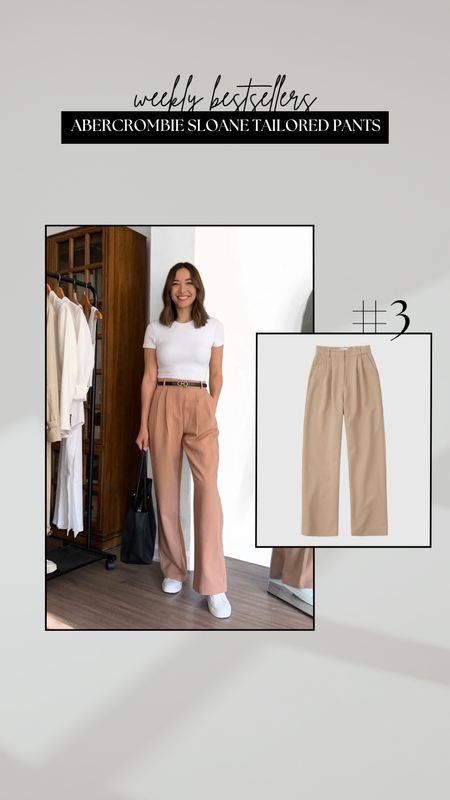 #3 bestseller - Abercrombie Sloane tailored pants 

• available in multiple colors + lengths (if you’re under 5’4” or have shorter legs, I’d recommend getting the extra petite or petite length) 
• I’m wearing size 25 in the reg length
• under $100, a great business casual/smart casual work pant 

#LTKFindsUnder100 #LTKWorkwear