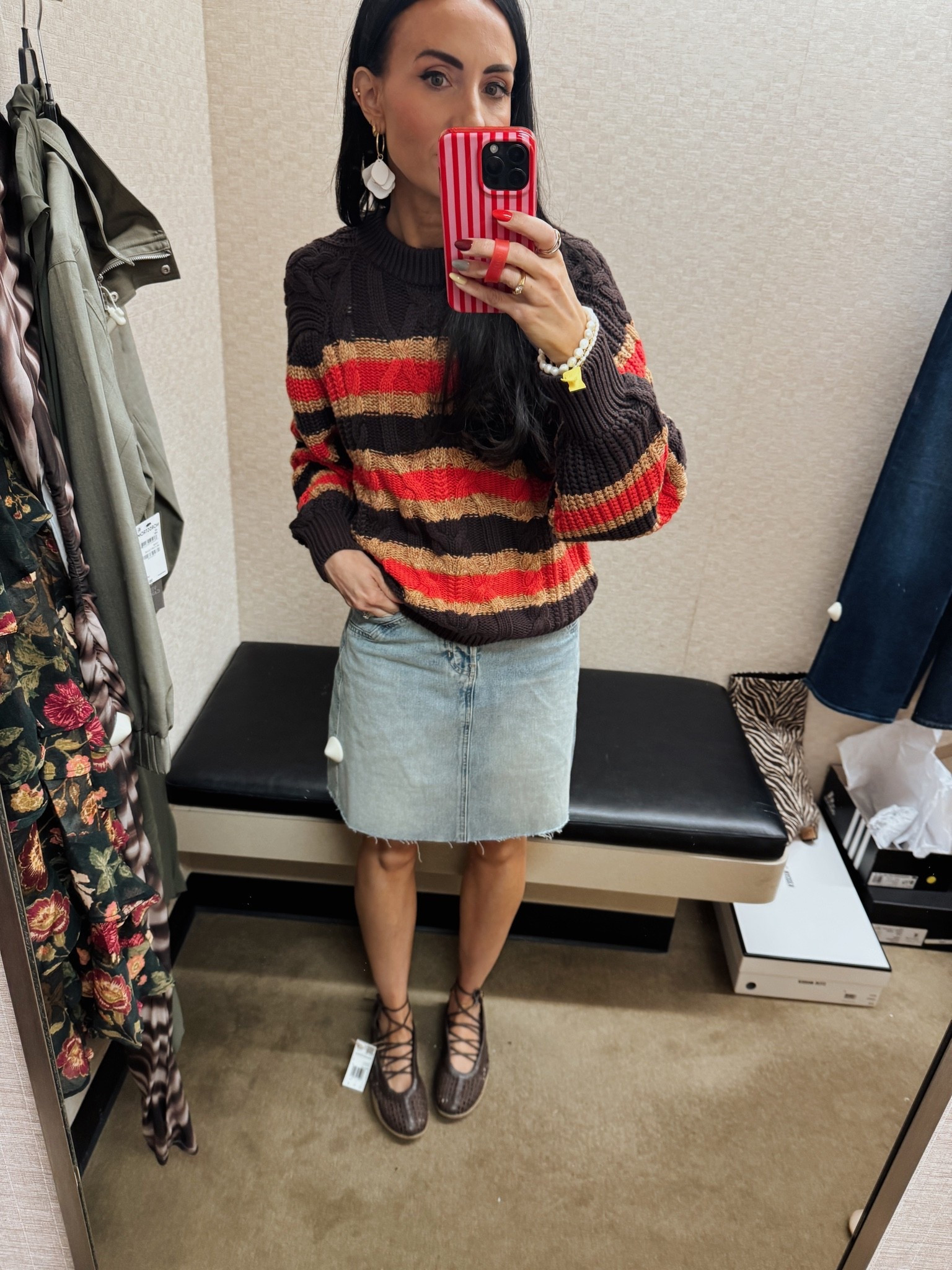 This sweater comes in a few colors - shoes also come in ivory