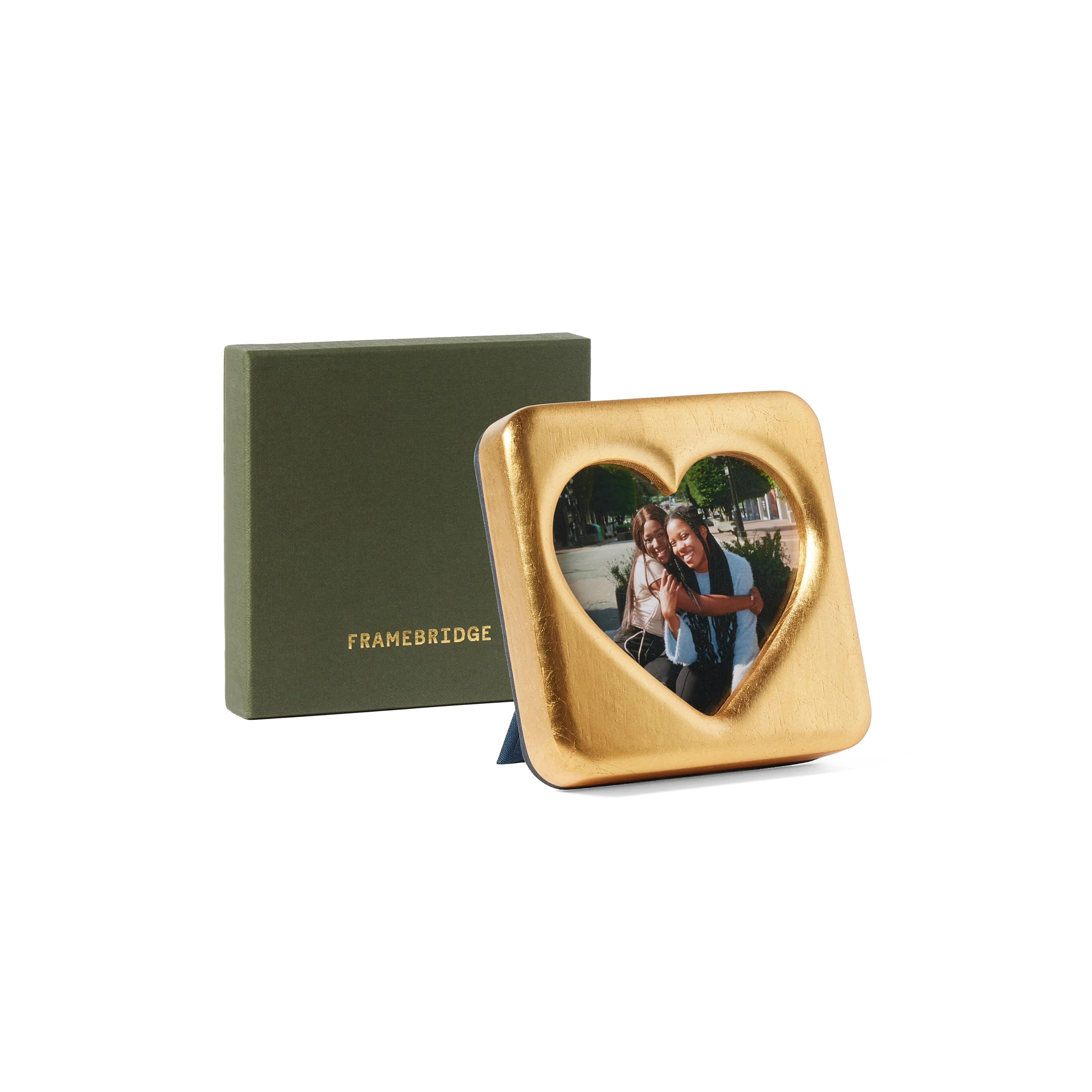 Puffy Heart Frame Gold: 4.5x4.5 | Framebridge