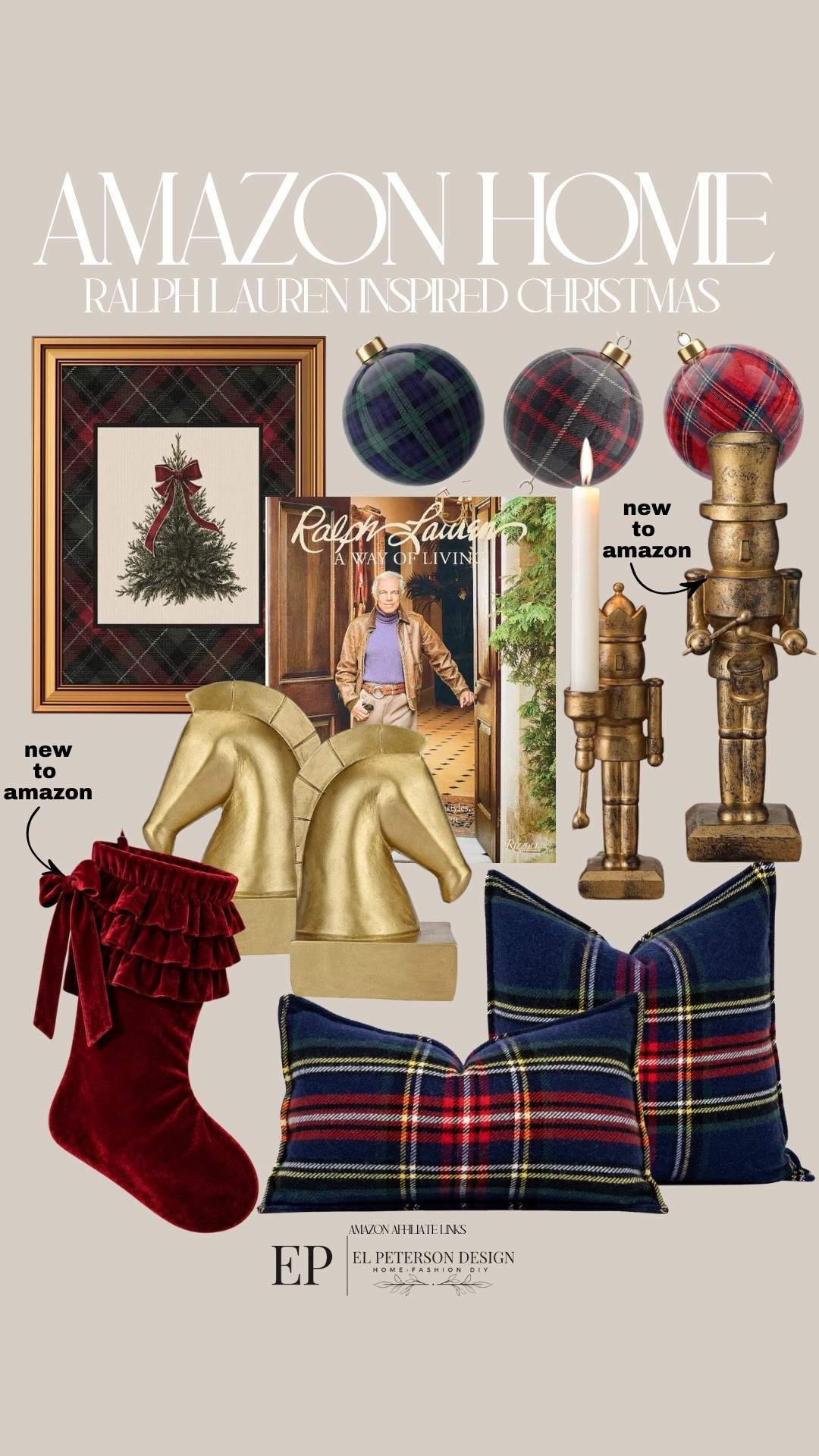 Amazon
Ralph Lauren inspired Christmas 
Ralph Lauren book
Pillows
Stockings
Bookends
Ornaments
Artwork
Nutcracker

#LTKHome