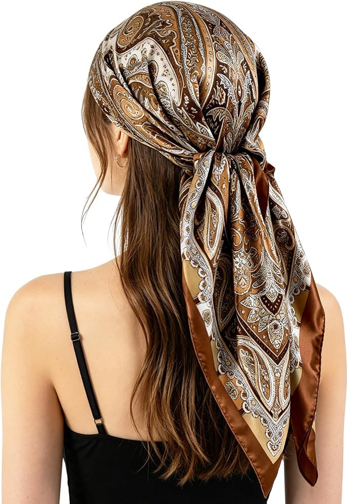 GERINLY Fashion Head Scarf for Women Hair, 35 Inch Square Bandana, 90s Scarf Top Shawl Wraps | Amazon (US)