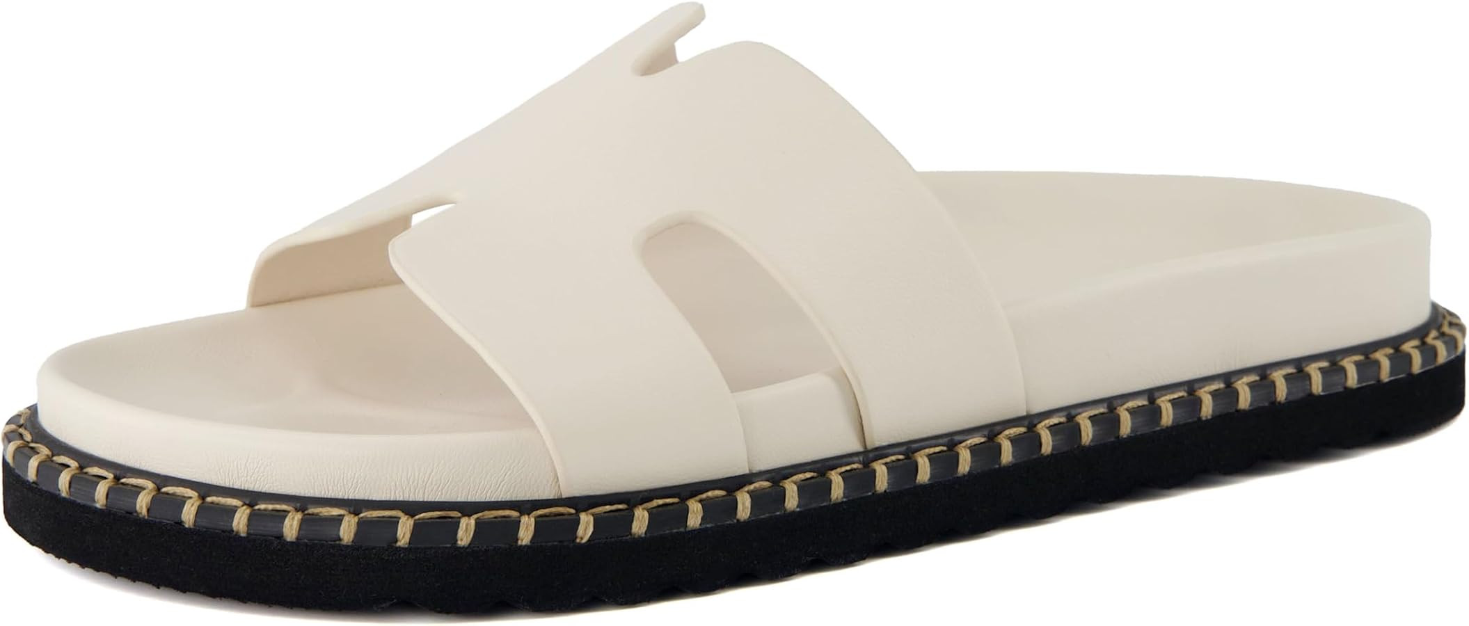 CUSHIONAIRE Crisp Women’s Slide Sandal – Faux Leather Cutout Slip-On with Artisan Stitching &... | Amazon (US)