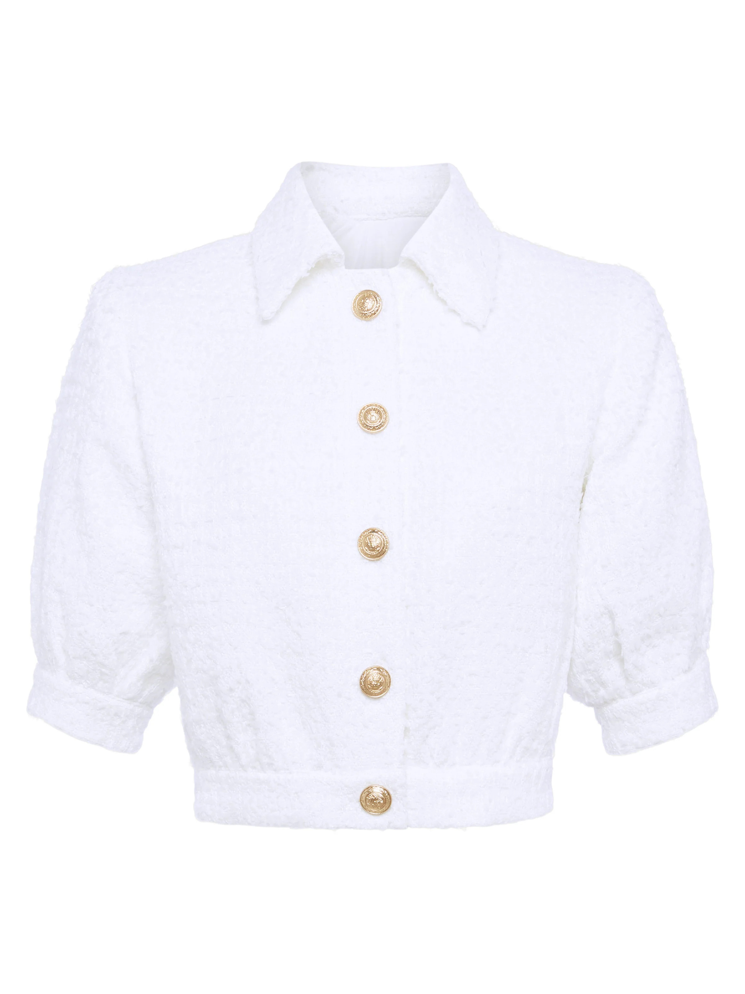 L'AGENCE Cove Tweed Jacket in White | L'Agence