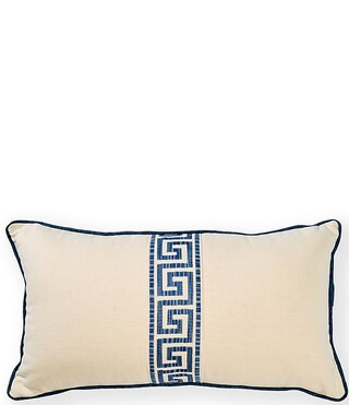 Southern Living Greek Key Tape Embroidered Lumbar Decorative Pillow | Dillard's | Dillard's