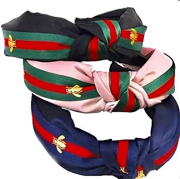4 Pack Headbands for Women - Green Red Green Stripe Hair Hoop - Cross Knot Hair bands with Bee An... | Amazon (US)