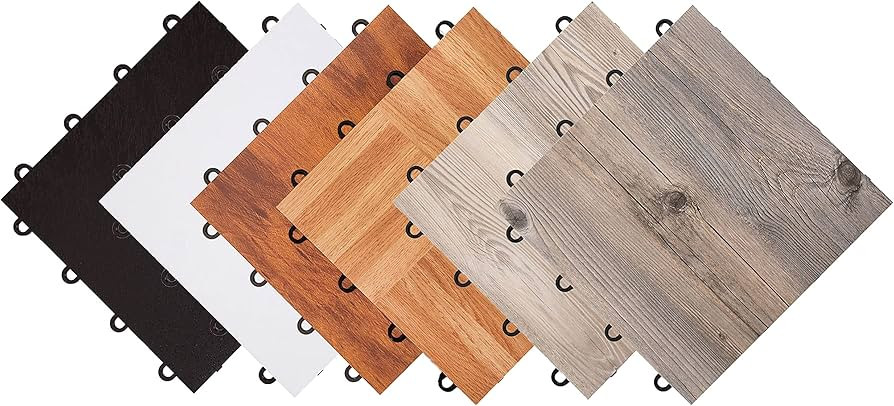 Amazon.com: IncStores 3/8" Thick Snap Together Dance Flooring Tiles | 12”x12” Printed Vinyl D... | Amazon (US)