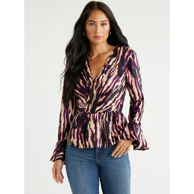 Sofia Jeans Women's Drape Knot Top, Sizes XXS-3XL | Walmart (US)