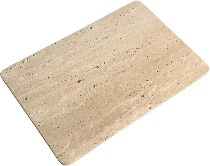 Natural Marble Beige Travertine Tray, Pastry Cheese Tray, Dessert Coffee Plate, Double Sided Smoo... | Amazon (US)