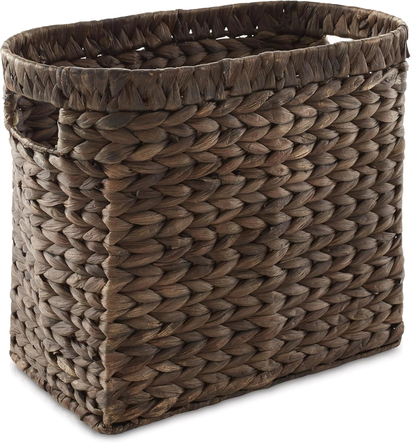 Casafield Woven Magazine Holder with Handles, Espresso - Water Hyacinth Storage Basket for Bathro... | Amazon (US)