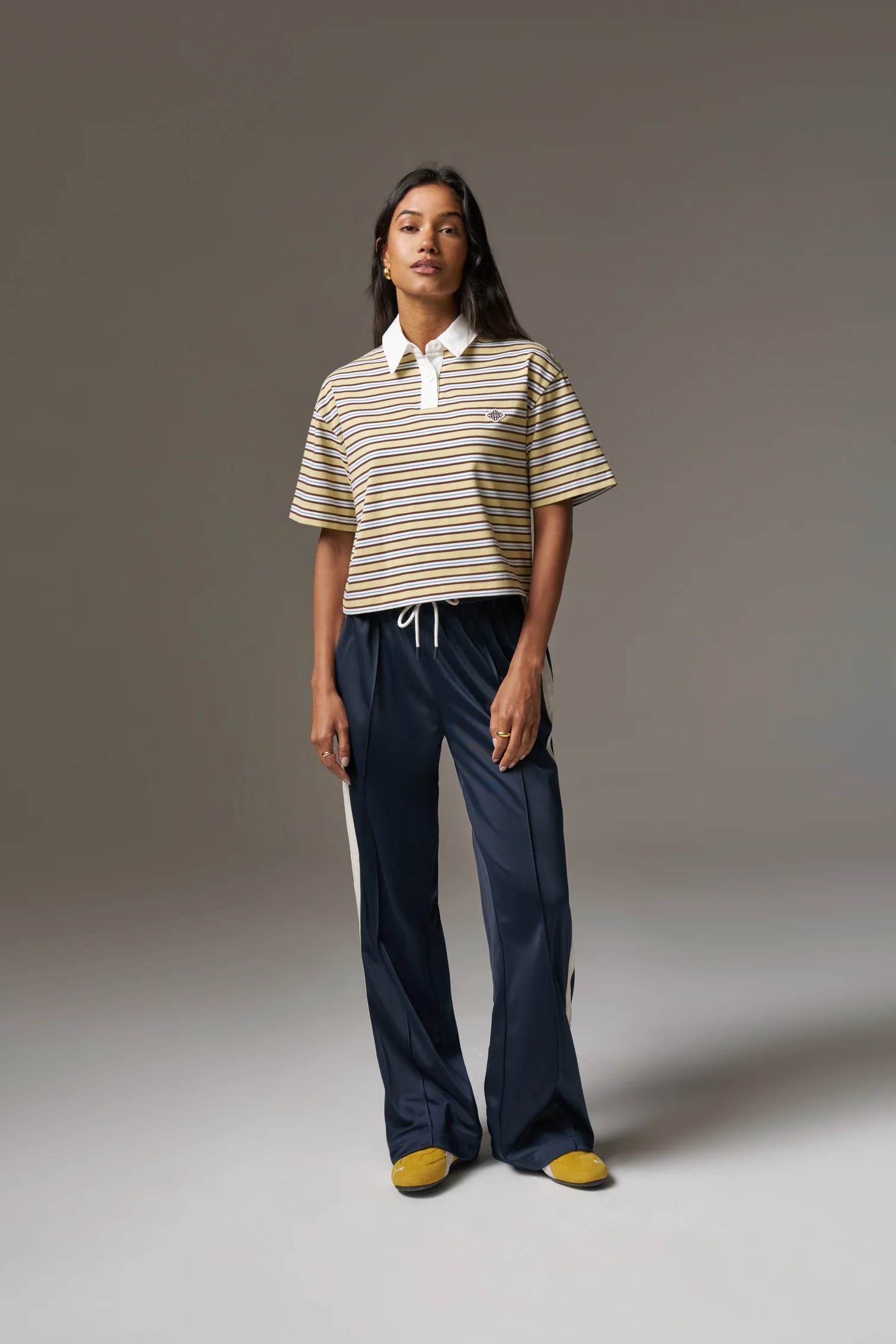 STRIPED POLO TEE - YELLOW | The Couture Club