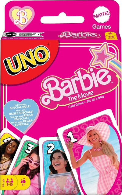 Mattel Games UNO Barbie The Movie Card Game, Inspired by the Movie for Family Night, Game Night, ...