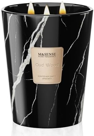 M&SENSE Extra Large Candle 35oz 150H OudWood Scented Large Candle, 3-Wick Highly Scented Jar Cand... | Amazon (US)
