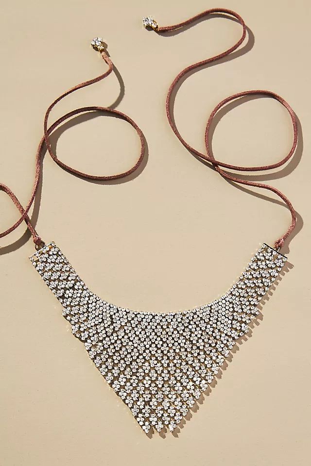 Netted Crystal Scarf Necklace | Anthropologie (US)