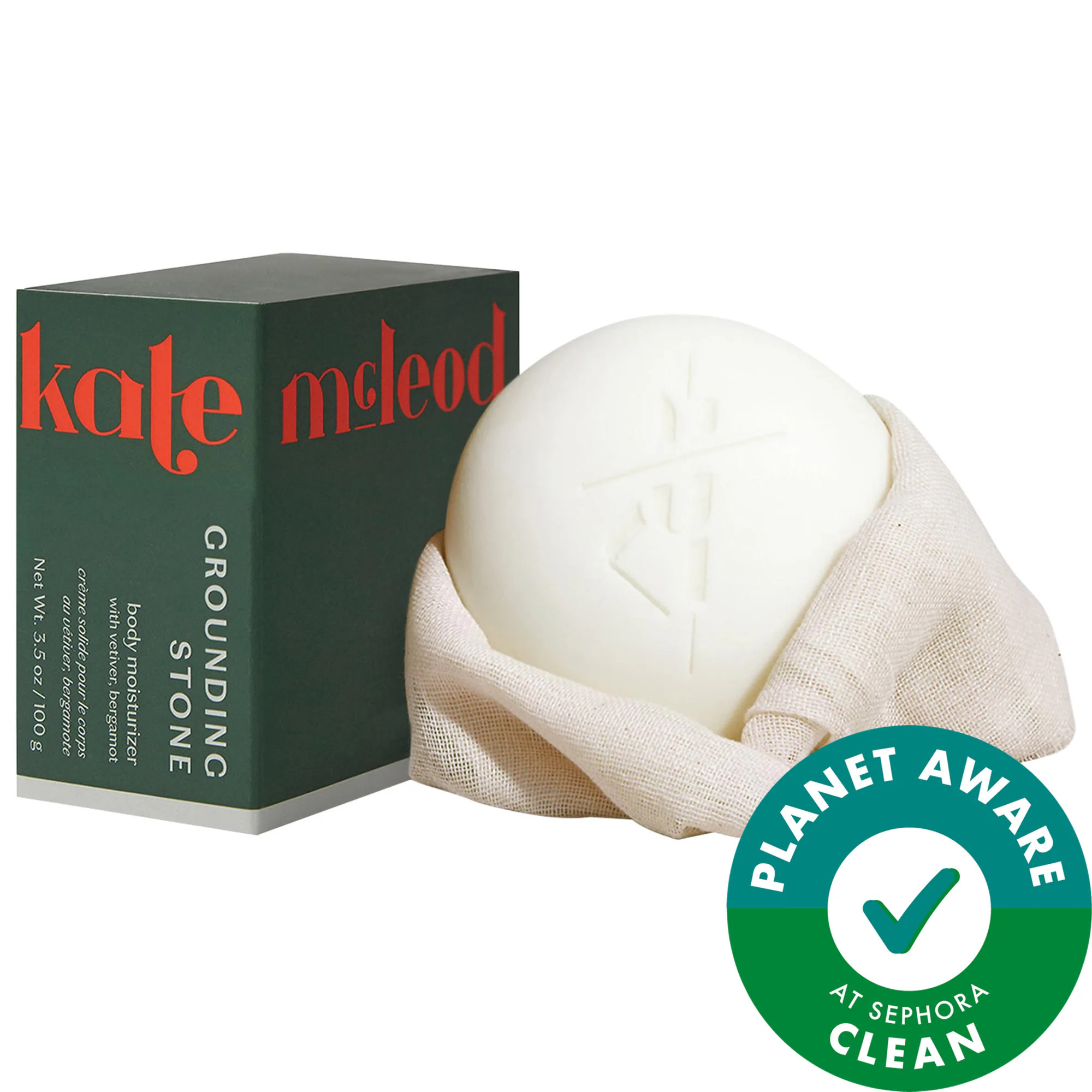 Kate McLeod The Body Stone - Deep Moisturizing Cocoa Butter Lotion Bar for Dry Skin Treatment Grounding Stone 3.5 oz / 100 g | Sephora (US)