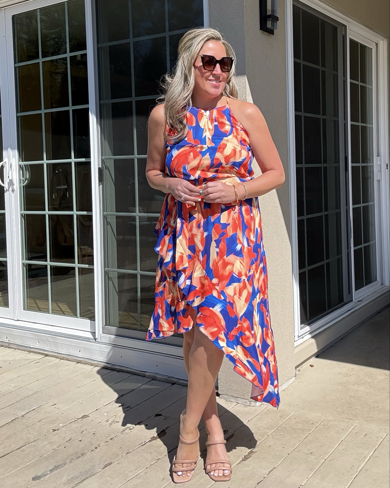 Beautiful Midi Sundress💙🧡

Great color combo! Classic Halter To High Low style. 

#LTKootd #LTKFestival #LTKOver40