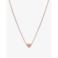 Initial rose gold-plated heart bead necklace | Selfridges