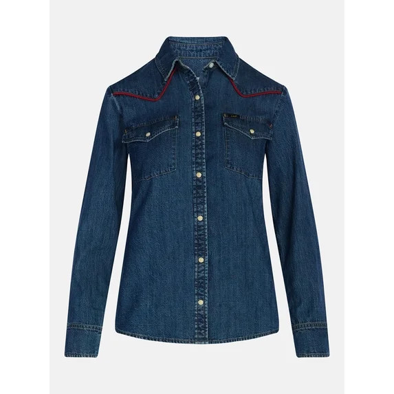 Kacey Lee Women's Denim Western Shirt with Piping, Sizes XS-XXL | Walmart (US)