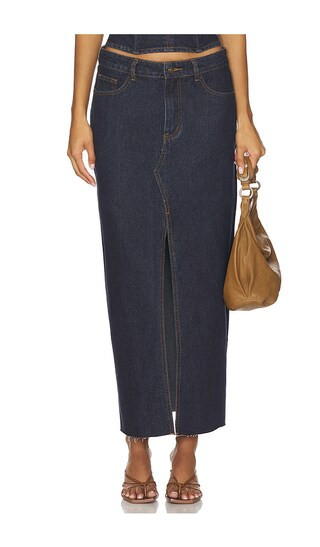 LIONESS Super Sweet Maxi Skirt in Blue. - size XL | Revolve Clothing (Global)