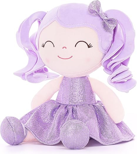 Gloveleya Baby Dolls Soft Snuggly Doll First Baby Girl Gifts Plush Doll with Sparkling Dress Purp... | Amazon (US)