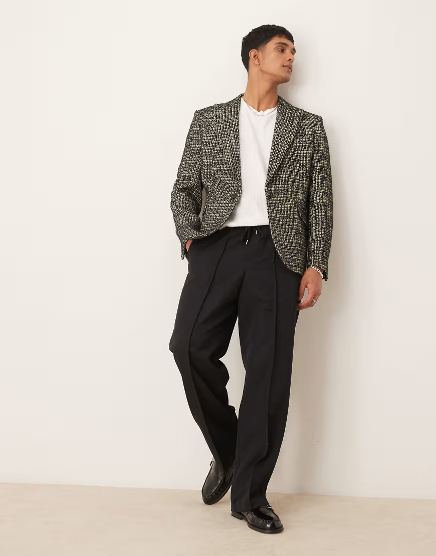 ASOS DESIGN regular blazer in black boucle | ASOS (Global)