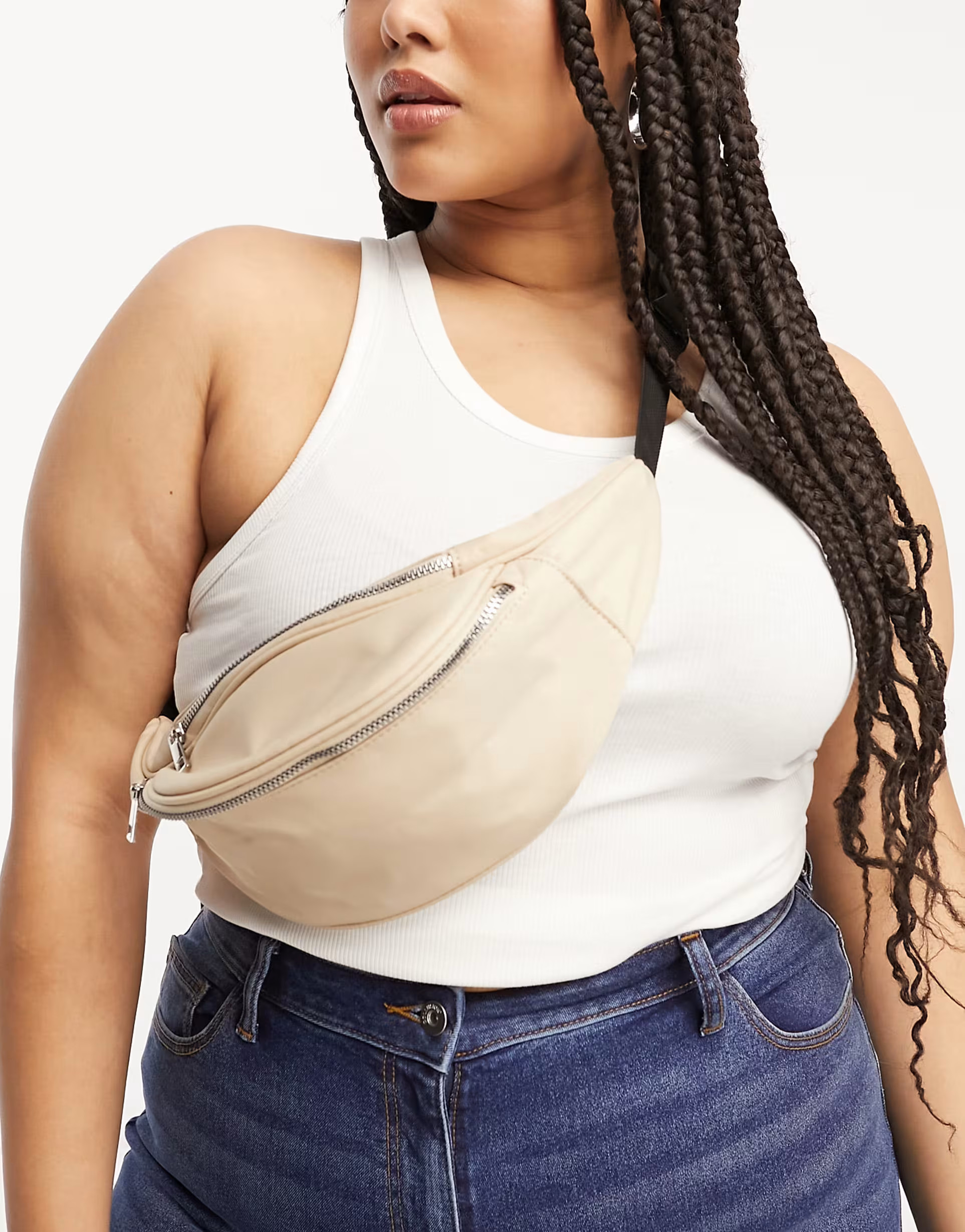 ASOS DESIGN Curve fanny pack in stone | ASOS (Global)