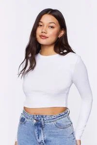 Ribbed Knit Long-Sleeve Crop Top | Forever 21 (US)