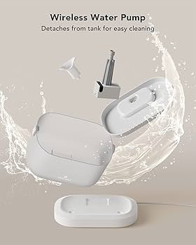 Cat Water Fountain with Wireless Pump, 2.5L/84oz Dockstream Automatic Pet Water Fountain, Easy to... | Amazon (US)